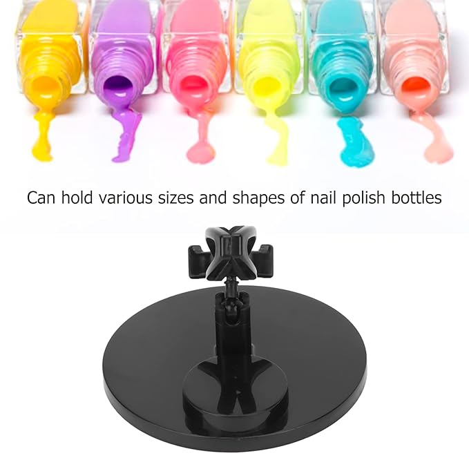 ZJchao Nail Polish Holder, Bottle Stand with Wide Base, Prevents Falling, Nail Art Helper, Black, ABS Material