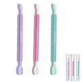 3Pcs Plastic Cuticle Pusher, Dual-end Dead Skin Nail Pusher Nail Dirt Cleaner Tool Gel Polish Remover Tool, Gentle Plastic Pusher, Manicure Tool