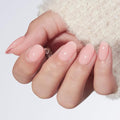modelones Nude Pink Short Press on Nails, Semi-Transparent Oval Fake Nails Kit Press Ons with Nail Glue, Adhesive Tabs, Nail File, Prep Pad, Manicure Stick, 32Pcs 16 Sizes, Spring Women Girl Gift