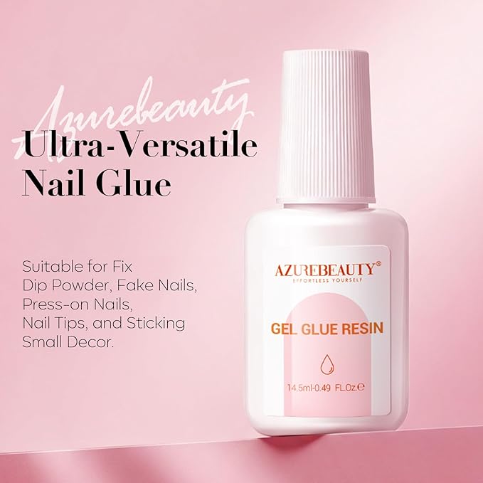 AZUREBEAUTY Nail Repair Glue for Broken Cracked Split Weak Nails, Quick Dry No UV Needed, Easy Application, Durable & Long-Lasting Fast Glue False Nails, Press On Nails