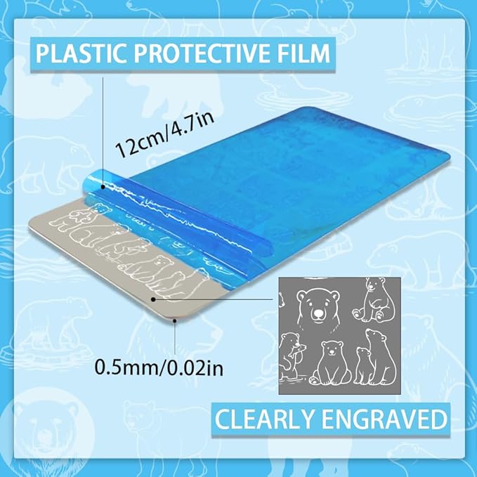 PH PandaHall 3pcs Polar Animal Nail Stamping Plates Seal Nail Art Stencils Polar Bear Nails Image Plates Glacier Nails Stamper Plate Aurora Manicure Art Templates for Women Manicures Salon Design
