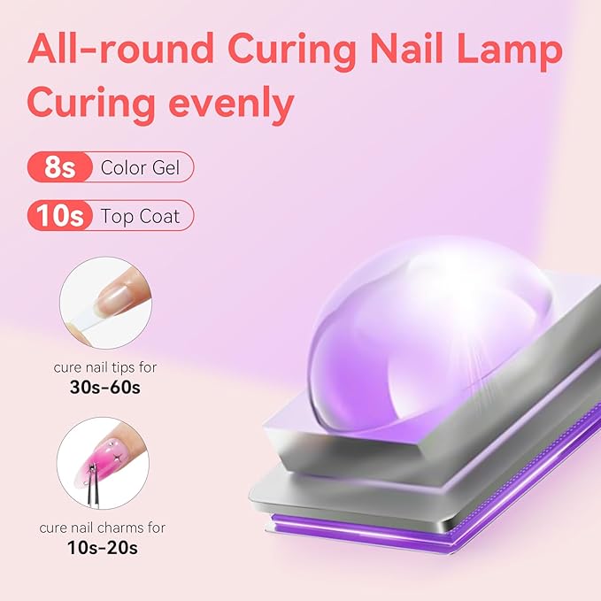Makartt UV Nail Lamp, Handheld Flash Cure Lamp with Painless Mode 800mAh Rechargeable Portable Nail Light with LCD Display & 3 Timers for Home & Salon DIY(Diamond)