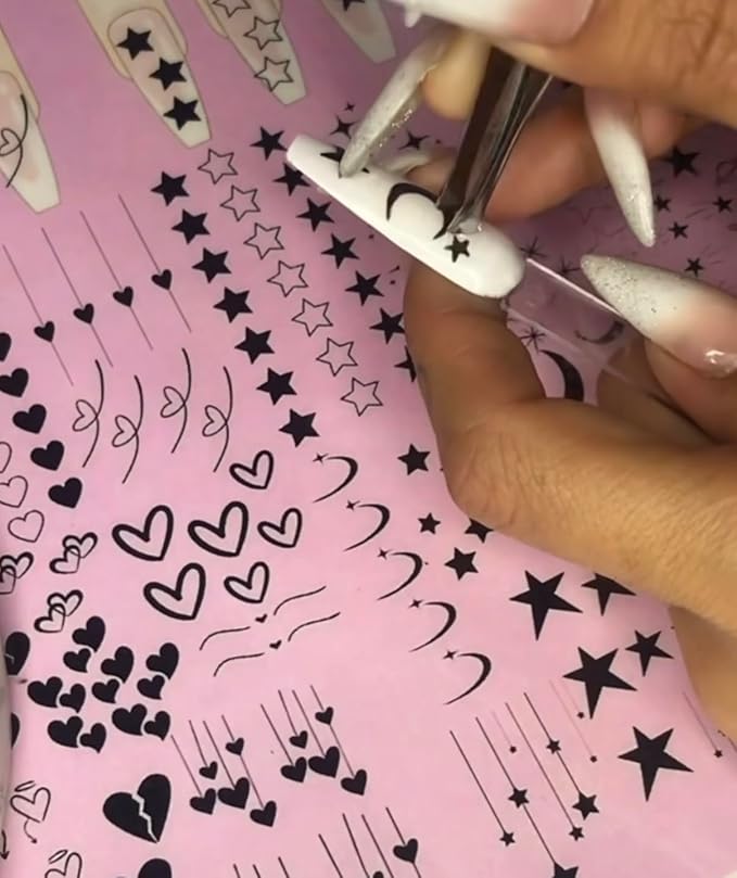 Gel & Acrylic Nail art Practice Sheet,Reusable Nail Art Training mat DIY Sticker Stencil Guide French Tip stiletto Nail Sculpting 3D Nail Design Worksheet Nail Tech Practice Gel X acrylic nails (4)