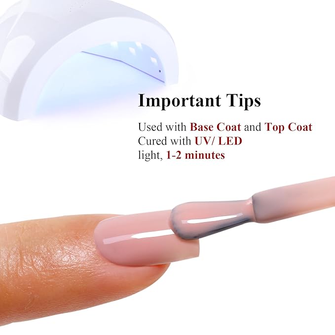 Jelly Gel Nail Polish, Nude Jelly Nail Polish Gel Translucent Spring Summer Sheer Nail Gel Polish Soak off UV LED for Nail Art DIY Manicure 0.5 Fl Oz