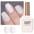 GAOY White Gel Nail Polish, 16ml Color 1002 Soak Off UV Light Cure Gel Polish for French Tips Nail Art DIY Manicure at Home