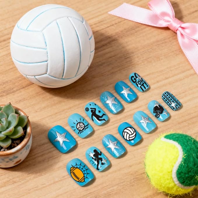 PH PandaHall 4pcs Sports Theme Nail Stamping Plates Volleyball Basketball Nail Art Templates Football Tennis Nails Arts Stencils Sports Events Nails Image Plates for Women Fingers Manicure Designs