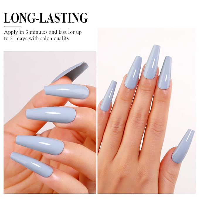 Imtiti Blue Gel Nail Polish, 0.5 Fl Oz Baby Blue Gel Polish Soak Off LED UV Spring Summer DIY Art Starter Manicure Salon