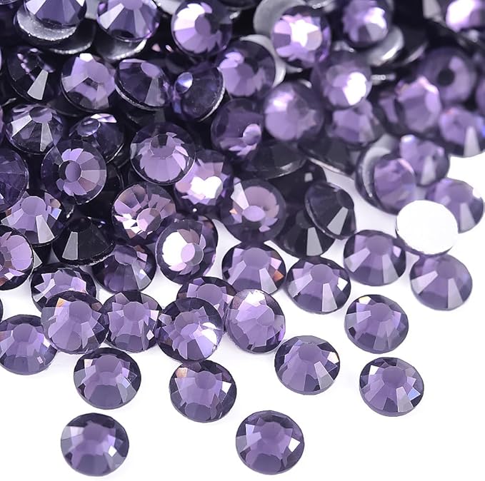 Blinginbox 1440Pieces SS10/2.7-2.9mm Flat Back Crystal Rhinestones Round Gems for Nail Art,Tanzanite