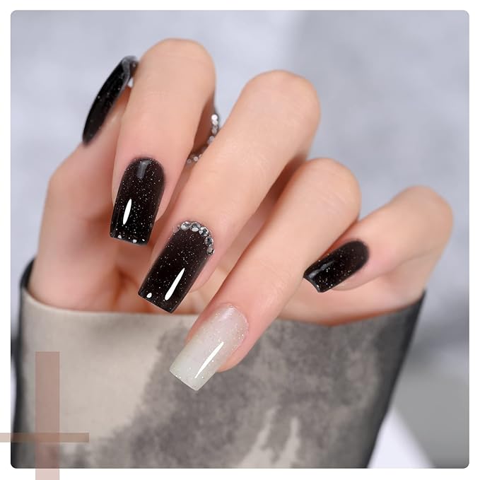 GAOY Poly Gel Nail Kit with U V Light Starter Kit, 6 Colors Nude Pink Black Builder Gel Extension for Beginners with Everything Nail Art DIY at Home