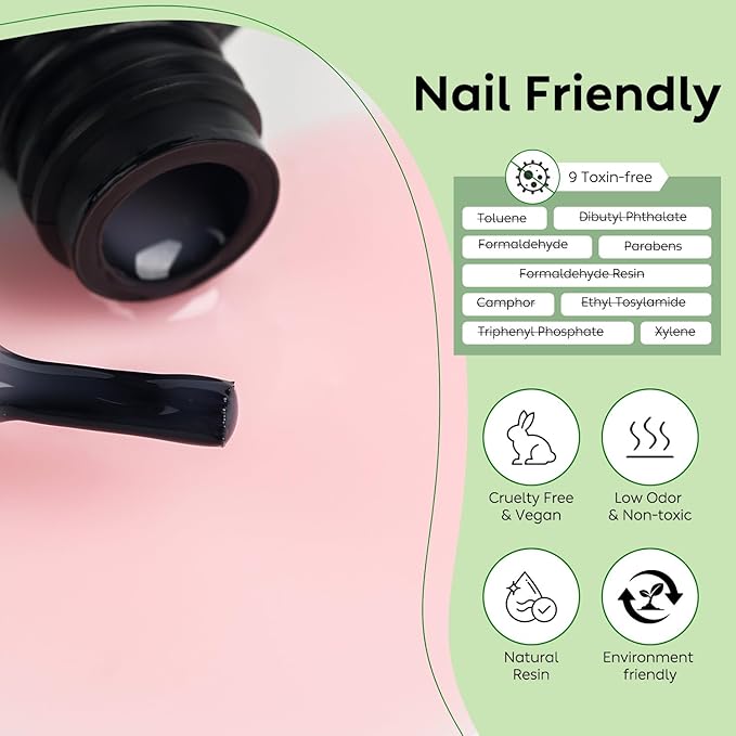 Luxbon 7 IN 1 Builder Base Color Gel Nail Polish Set, 6 Colors Nail Extension Enhancement Nude Gel Polish Pink Peach Nail Polish for Nails UV LED Soak Off Nail Art Design Gifts for Women Kit 010
