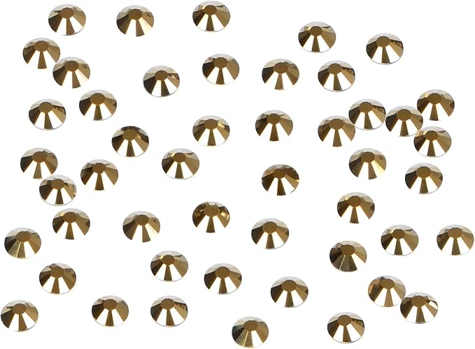 2880PCS Art Nail Rhinestones Non Hotfix Glue Fix Round Crystals Glass Flatback for DIY Jewelry Making with one Picking Pen (ss10 2880pcs, Aurum)
