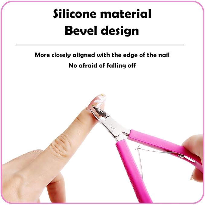 Fine Edge Cuticle Trimmer & Nippers, Scissors, Silicone Handle Nail Tools for Precise Removal, Durable Washable Cuticle Cutter & Remover Nail Clippers (Black 2PCS)
