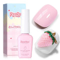 Beetles Pink Gel Polish - Strawberry Milk, Light Pink Gel Nail Polish for Pastel Nails, Same Color Same Bottle, Spring Nails Art Salon Long Lasting Soak Off UV LED Nails Lamp Gifts for Her