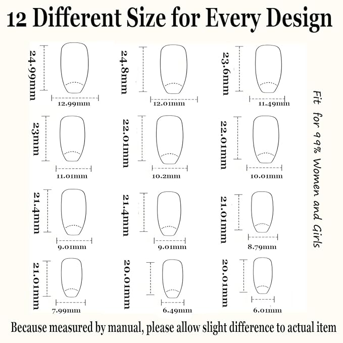 Pre-Designed Long Square Press on Nails Kit for Finger by Asenei, 168 Pieces, 7 Designs, with 2 Bottles Nail Glue and Nail tools, All in 1 Press on False Nails