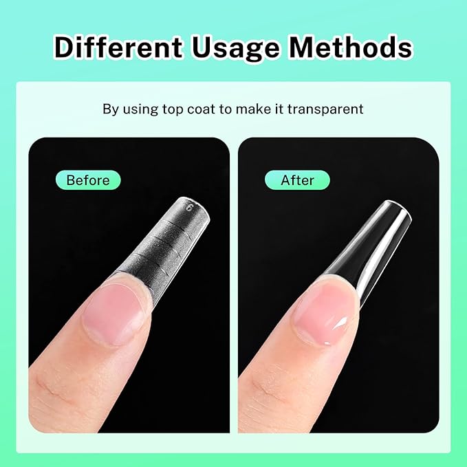 JODSONE Short Coffin Press on Flase Nail Tips for Extension Nail Tips Soft Gel Matte Half Cover Clear Gelly Nail Manicure 12 Sizes 360Pcs