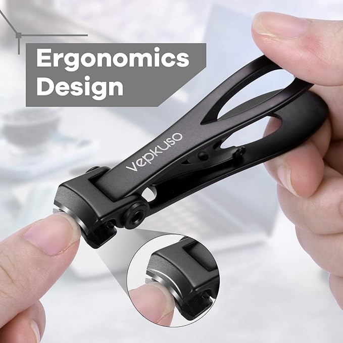 Nail Clippers for Men – Vepkuso Toenail Clippers for Thick Toenails for Seniors Wide Jaw Large Professional Fingernail Clippers Cutter Set for Tough Nails, Women, Adult, Gift Idea