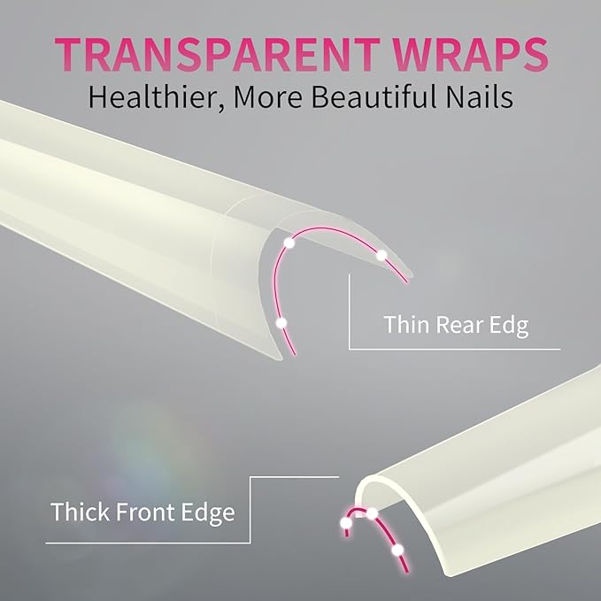 krofaue Natural Acrylic Nail Tips Square - 600PCS Half Cover Coffin False Nails 12 Size with Box for Salon and Home DIY