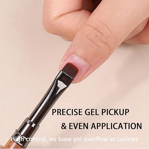 5mm Short Bristle Acrylic Nail Brush, Strong & Fine Nail Art Brushes for Precise Base Coat & Polish Application - No Spillage, 3D Acrylic & Polygel Tool Nail Polish Brush for DIY & Salon