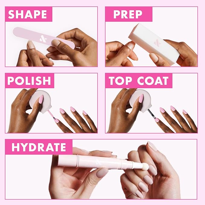 Olive & June Long Lasting Nail Polish | Plump Gel-Like Finish No Lamp Needed | Lasts up to 10 days | Salon-Quality 15-Free Vegan & Cruelty-Free Chip-Resistant | SE Bubbly Pink