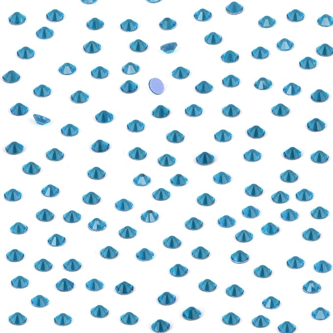 NCB 2880pcs Hotfix Rhinestones Bulk, Clear Rhinestones for Crafts Clothes, Hotfix Crystals DIY Decoration (Blue Zircon, SS12 3mm)