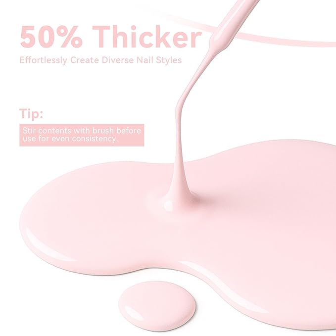 MAYCHAO Creamy Pink Swirl Gel Liner Nail Art Polish, 8ml Spring Summer Pastel Pink Gel Color Built-in Thin Brush, UV Light Cure for French Nail Tips DIY Manicure at Home Salon