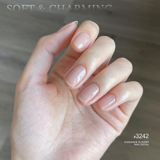 GAOY Natural Jelly Gel Nail Polish Set, 6 Colors Sheer Pink UV Gel Polish, for Salon Manicure & Nail Art DIY at Home, Nude Symphony