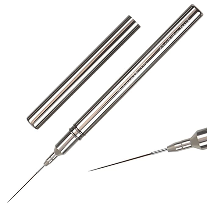 Metallic Nail Art Pen & Liner Brush Set, UV Gel Polish Painting Nail Design Tools for Crisp Long Lines, Tiny Details & Fine Drawing, Manicures Brushes for Women (Sizes 25mm)