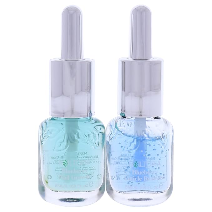 Nailtopia - Nails are Long Kit, Supports Short/Long Nails & Dehydrated Cuticles - Plant-Based, Non Toxic, Bio-Sourced - Hardening & Conditioning Superfood Treatment - Blueberry Extract (Clear) - 2 Pc