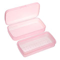 JUXYES Plastic Sterilizing Tray for Nail Art Accessories Tools, Portable Nail Art Tool Sterilizer Tray with Strainer, Fully Transparent Storage Box Organizer for Tweezer, Manicure Tools