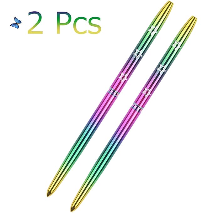 2Pcs Kolinsky Acrylic Nail Brush Set Rainbow Handle 3D Nail Art Brushes Size 2 & 4