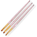 SILPECWEE 3 Pcs Oval Nail Brush Set - Rose Gold, Acrylic Nail Art Brushes Manicure Painting Pen Design Tool Professional Remover Polish Nail Clean Up Brushes (7mm/9mm/10mm)