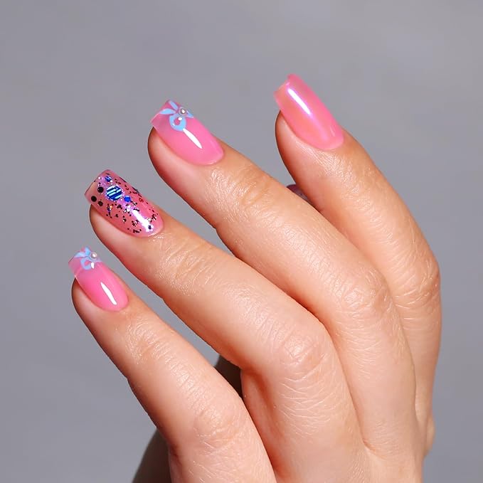Jelly Gel Nail Polish, Bright Pink Jelly Nail Polish Gel Translucent Spring Summer Sheer Nail Gel Polish Soak off UV LED for Nail Art DIY Manicure 0.5 Fl Oz