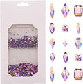 820pcs Crystal Pink AB Mix Shapes and Sizes Nail Art Rhinestones DIY Non Hotfix Flatback Glass Round Nail Stones Gems Set for Makeup Nail Crafts Tumblers Bulk Supply