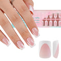 Misssix Deep French Gel Nail Tips, 160Pcs Short French Tip Press on Nails Square, No Need to File Tips Pre-lasting, Fake Nails for Nail Art DIY 16 Sizes