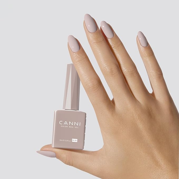 CANNI Nude Gel Nail Polish, 1Pcs Nude Light Brown Gel Polish Color Nail Polish High Gloss Soak Off U V Nail Manicure Salon DIY at Home