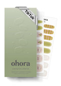 ohora Semi Cured Nail Strips (N Beary Merry) - Works with Any UV/LED Lamps, Salon-Quality, Long Lasting, Easy to Apply & Remove - Includes 2 Prep Pads, Nail File & Wooden Stick