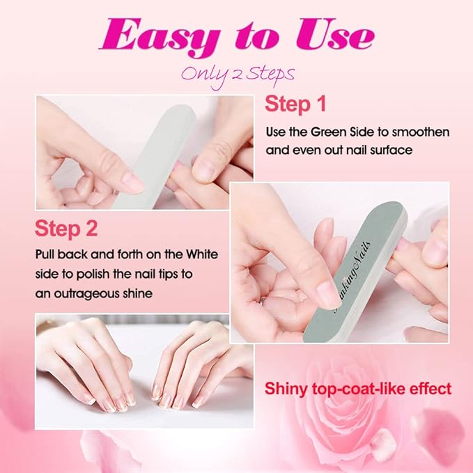 Fine Nail Buffer File for Polishing,Smooth and Shiny Natural Nails,Mini Size Nail Buffer Block 600 and 3000 Grit Cushion Nail File Art Pedicure Manicure Tips Pack of 14pcs