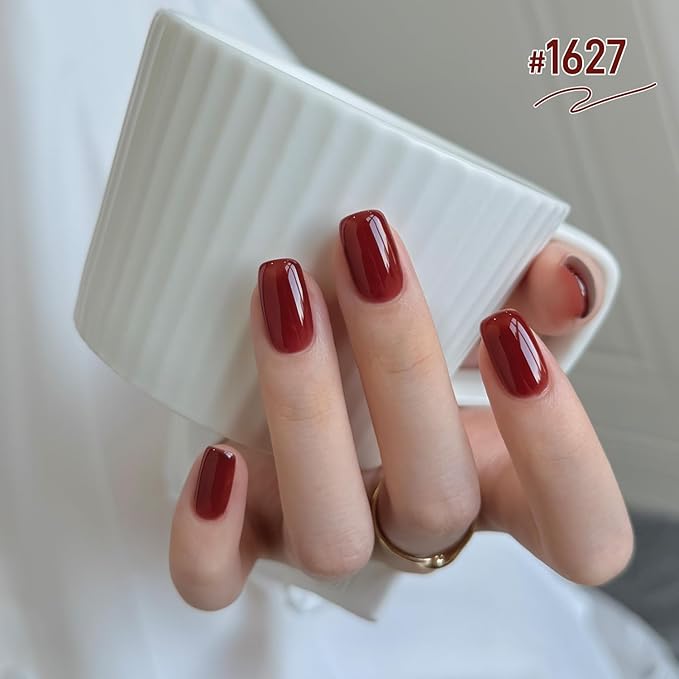 GAOY 16ml 6 Colors Jelly Gel Nail Polish, Nude Red Pink Brown Transparent Sheer Gel Polish Kit for Salon Manicure and Nail Art DIY at Home, Rose Garden