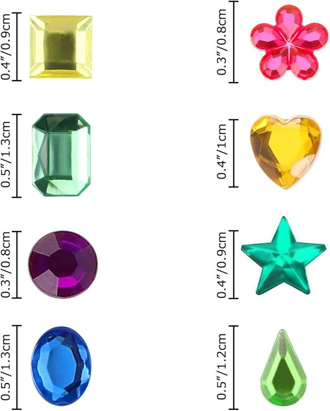Gem Stickers for Crafts – 1200+ Self Adhesive Rhinestone Jewel Stickers in Assorted Shapes & Colors, Bling Gems for Scrapbooking, Nail Art, Face & DIY Decorations