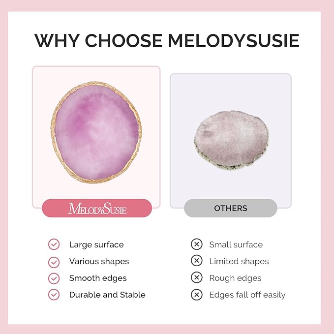 MelodySusie 1PC Round Shape Resin Nail Art Palette, Professional Color Mixing Board for Gel Polish, Acrylics, Pigment Blending, Salon and DIY Makeup Artist Tool, Purple