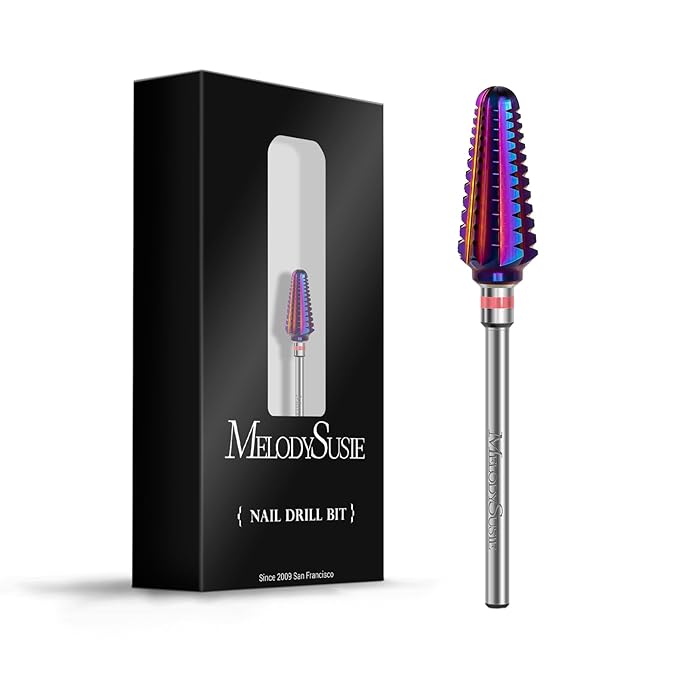 MelodySusie Professional Tornado Nail Drill Bits, 3/32'' Carbide Tungsten Multi-function Bits, Suitable for Manicure Pedicure Cuticle Gel Polishing, Salon Bits, Purple, Series Bit-X, 3XC