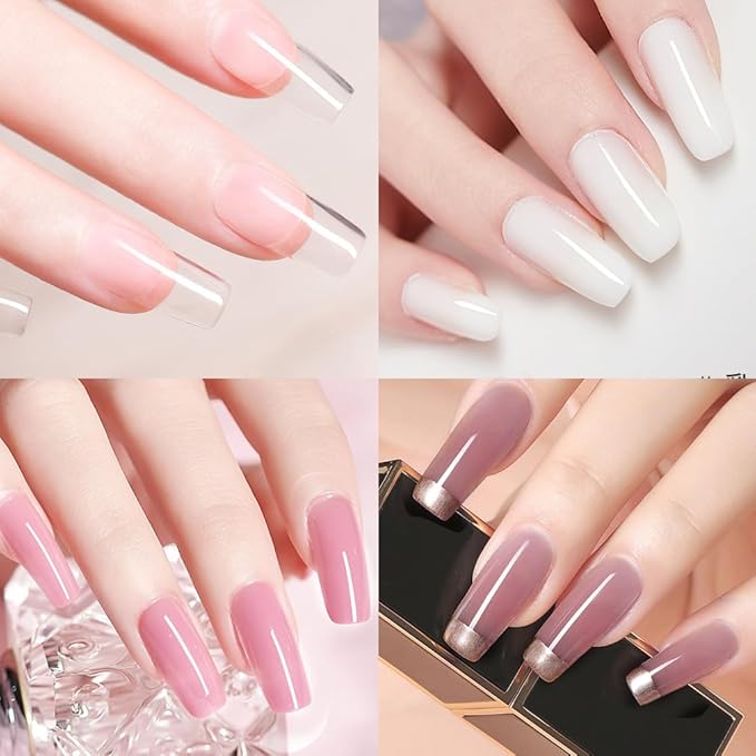 VENALISA Hard Gel for Nails, 50ml Jelly Pink Builder Nail Gel Extension Jelly Strengthener Polygel Nail Art Manicure