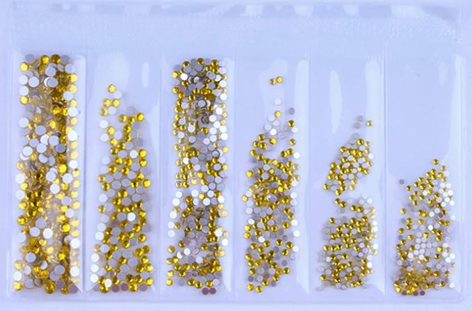 7200 Pieces(6 Grid)5 Pack of Nail Art Rhinestone Decoration Style4