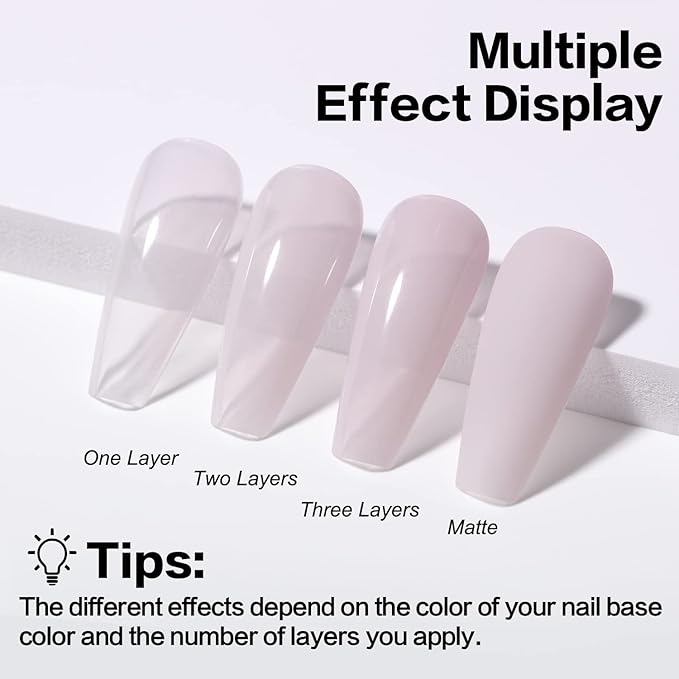 AIMEILI Hema Free Rubber Base Gel For Nails, Soak Off U V LED Clear Sheer Gel Nail Polish, 4 in 1 Nail Strengthen/Enhance/Base Coat/Color - (430) 10ml