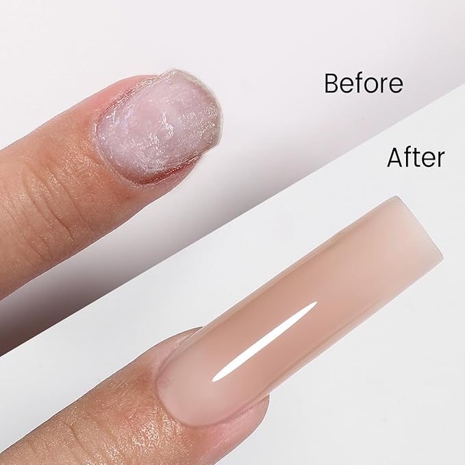 50g Builder Gel for Nails, Long-Lasting Soak-Off Nail Extension Gel for Beginners & DIY Home Salon Manicure(YMH05-Light Apricot Nude)