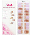 20Pcs Light Purple Semi Cured Gel Nail Strips French Tip Summer Butterfly Gel Nail Stickers UV/LED Light Needed Self Adhesive Nails Wraps with Design Glossy Nails Polish Strips for Women