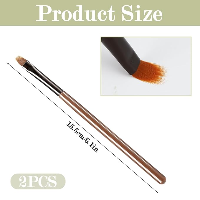 2PCS Ombre Nail Brush, Quick Nail Painting Designs Tools, Nail Design Brushes, Acrylic Ombre Brush for Nails for DIY & Salon Nail Supplies