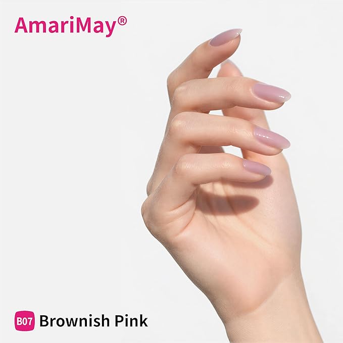 Color Rubber Base Builder Gel, 15ml, Brownish Pink, Sheer Nail Gel, 3-in-1 Soak Off Nail Strengthener UV/LED needed B07.
