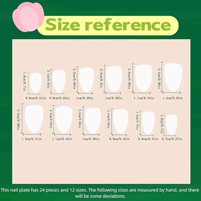 French Tips Press on Nails Almond Fake Nails with Gold Line Design Glue on Nails Removable Acrylic Nails Glossy Full Cover Stick on Nails for Women 24 Pcs