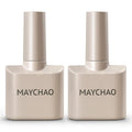 MAYCHAO 2 Pcs 15ml Gel Top and Base Coat Set, Clear Base and No Wipe Shiny Top Coat Gel Nail Polish UV LED Nail Lamp Need Long Lasting Nail Lacquer Art Design Manicure for Women